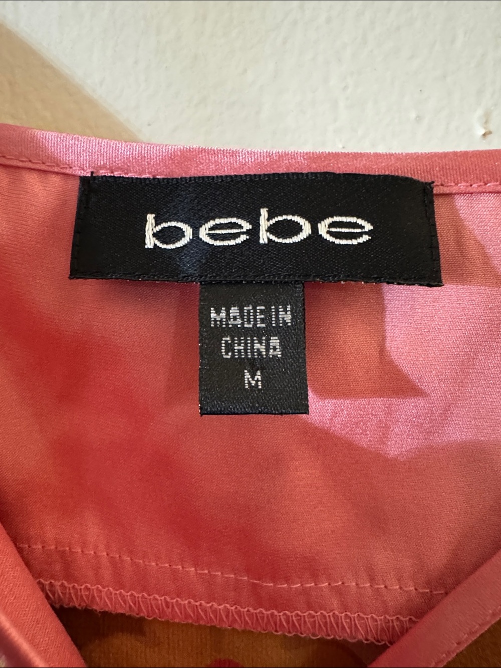 Rare Y2K vintage Bebe Pink Floral Silk Camisole floral tie back fairy Top small - Picture 4 of 6